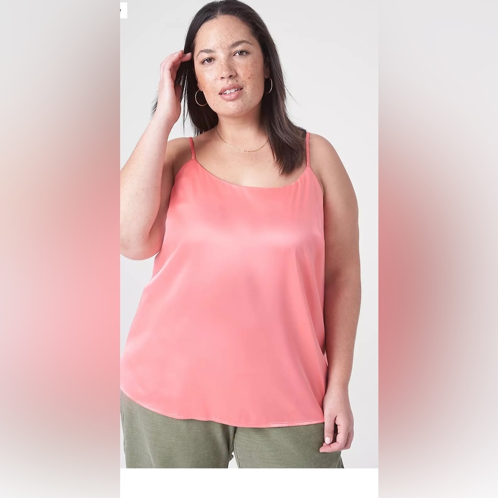 NWT Lane Bryant Satin Sun Kissed Coral Cami size 16
